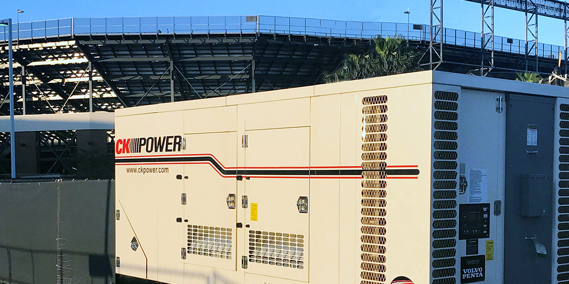 generator outside a stadium